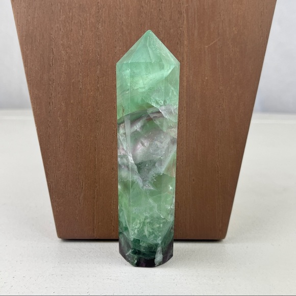 Fluorite Tower Green Dark Purple & Scolecite Gemmy - Picture 3 of 17